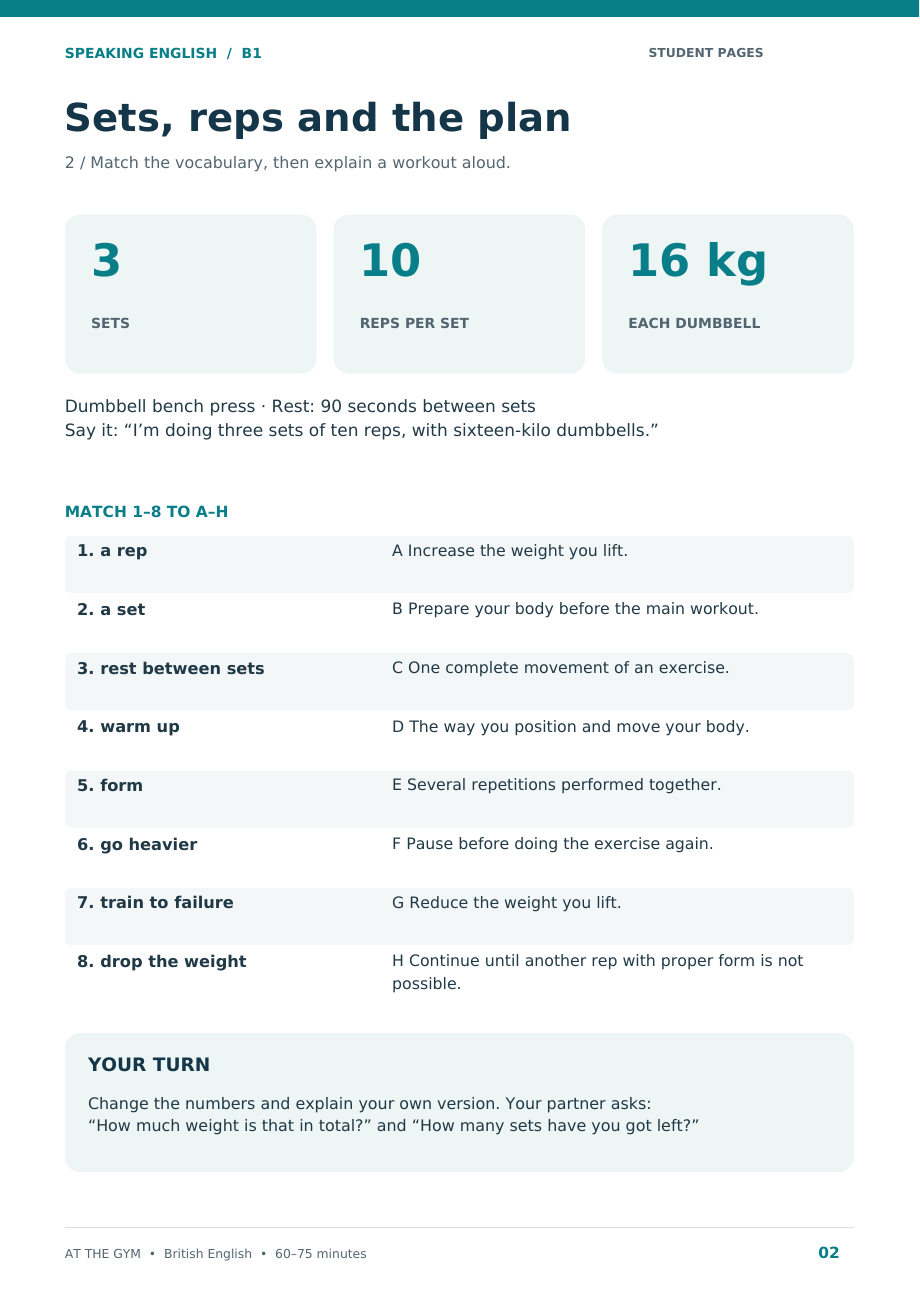 At the gym · pagina 2